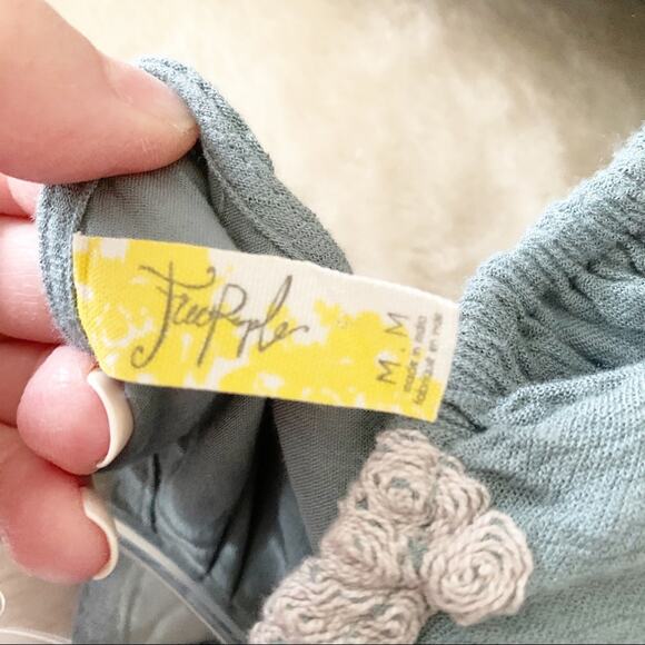 Free People Misty Green Emma Embroidered Dress M - Picture 6 of 8